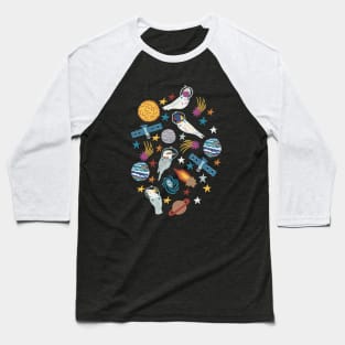 Birds In Space Baseball T-Shirt